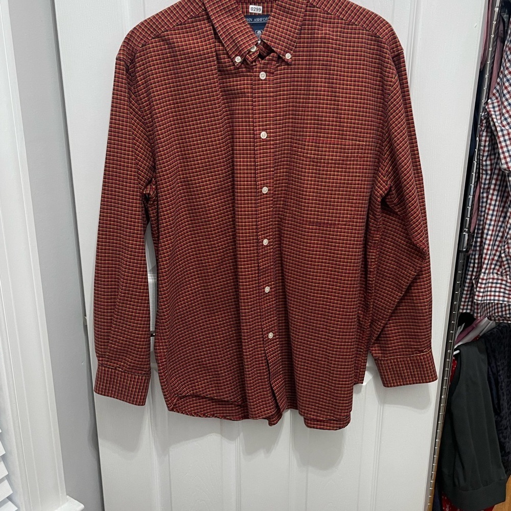 John Ashford button men’s shirt large 100% cotton - Picture 2 of 10